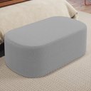 Ver imagem 1 de Puff Decorativo Orgânico para Living Quarto 100cm Doha W01 Bouclê Cinza - Lyam Decor