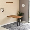 Ver imagem 1 de Mesa Dobrável Retrátil de Parede MDF 120x75cm Noronha Marrom