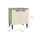 Ver imagem 2 de Balcão Cozinha Max para Cooktop 5 Bocas 80 X 84 Cm 2 Portas Mdp Cinza Champanhe - Clicklar