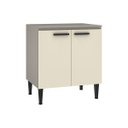 Ver imagem 1 de Balcão Cozinha Max para Cooktop 5 Bocas 80 X 84 Cm 2 Portas Mdp Cinza Champanhe - Clicklar