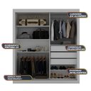 Ver imagem 4 de Guarda Roupa com Espelho Branco 2 Portas Correr Royale Gelius 220x149x54