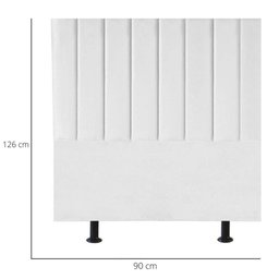 Cabeceira Estofada Cama Solteiro 90cm Lídia Corino e Frame Branco - 3