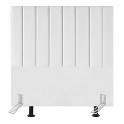 Cabeceira Estofada Cama Solteiro 90cm Lídia Corino e Frame Branco - 1