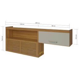 Cozinha Ilha Completa Princesa Off White com Freijó - Nesher - 3 Cozinha Ilha Completa Princesa Off White com Freijó - Nesher - 3