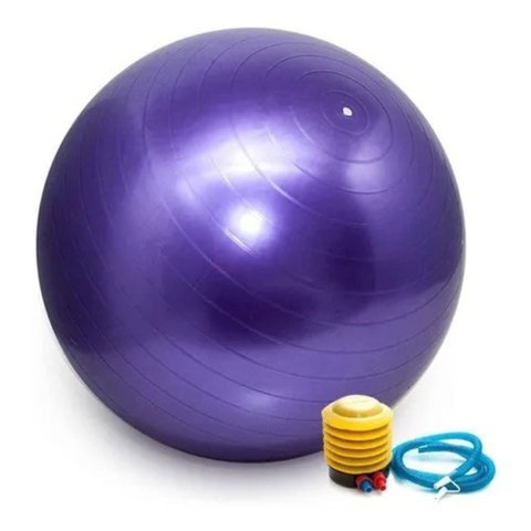 Lux Fit Pro – Kit Bola de Pilates 65cm + Mini Bands para Treino e Reabilitação Roxa