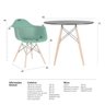 Mesa Redonda Eames 90cm Preto + 3 Cadeiras Eiffel Daw Verde Escuro - 8