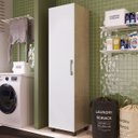 Ver imagem 1 de Armário Multiuso 45 x 187cm Lavanderia Nicho 1 Porta MDP Dakar Branco - Clicklar