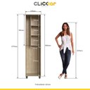 Ver imagem 3 de Armário Multiuso 45 x 187cm Lavanderia Nicho 1 Porta MDP Dakar Branco - Clicklar