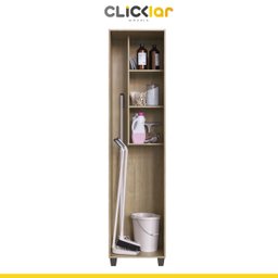 Armário Multiuso 45 x 187cm Lavanderia Nicho 1 Porta MDP Dakar Branco - Clicklar - 2