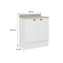 Ver imagem 2 de Balcão de Cozinha C/ Tampo Bella 2609 C/ 2 Portas 80cm Nogal/cinza - Carraro