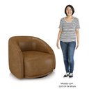 Ver imagem 5 de Poltrona Decorativa Orgânica Giratória Kit 2 Lya M22 Sintético Marrom - Mpozenato