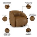 Ver imagem 3 de Poltrona Decorativa Orgânica Giratória Kit 2 Lya M22 Sintético Marrom - Mpozenato