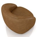 Ver mais imagens de Poltrona Decorativa Orgânica Giratória Kit 2 Lya M22 Sintético Marrom - Mpozenato