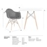 Mesa Redonda Eames 90cm Branco + 4 Cadeiras Eiffel Daw Preto - 8