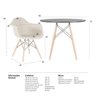 Mesa Redonda Eames 90cm Preto + 4 Cadeiras Eiffel Daw Nude - 8