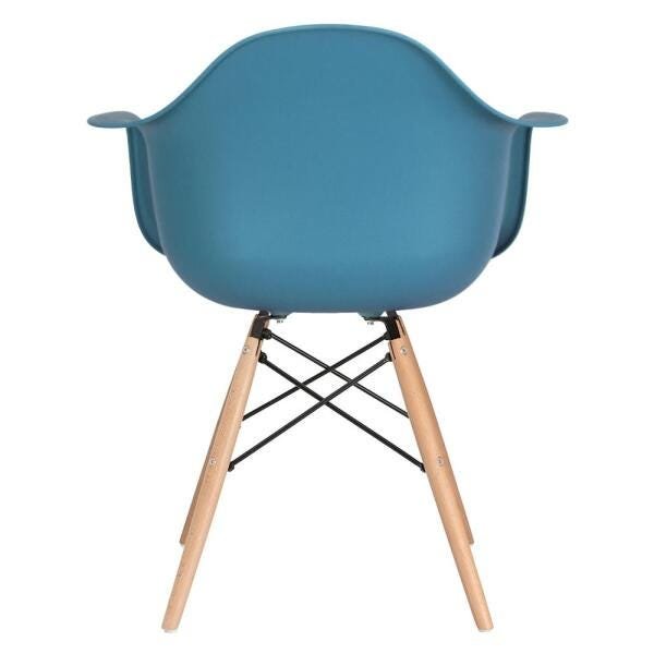 Mesa Redonda Eames 90cm Preto + 4 Cadeiras Eiffel Daw Turquesa - 4