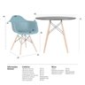 Mesa Redonda Eames 90cm Preto + 4 Cadeiras Eiffel Daw Turquesa - 8