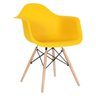 Mesa Redonda Eames 90cm Branco + 3 Cadeiras Eiffel Daw Amarelo - 2