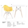 Mesa Redonda Eames 90cm Branco + 3 Cadeiras Eiffel Daw Amarelo - 8