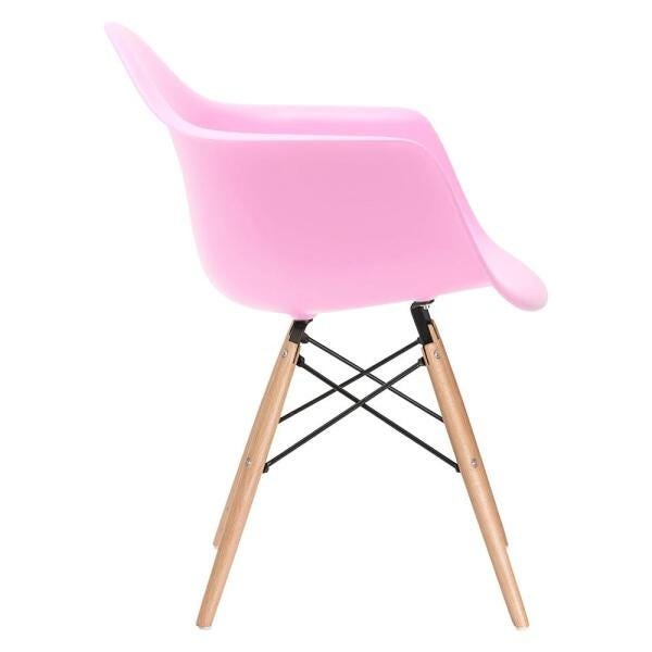 Mesa Redonda Eames 90cm Branco + 3 Cadeiras Eiffel Daw Rosa Claro - 3