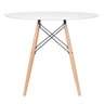 Mesa Redonda Eames 90cm Branco + 3 Cadeiras Eiffel Daw Rosa Claro - 7