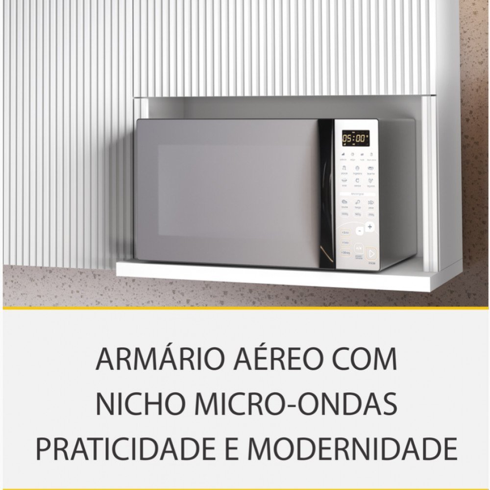 Cozinha 4 Peças Nesher Rainha Ripado 100% Mdf - 6