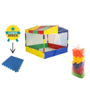 Kit Piscina de Bolinhas 2x2 + 2000 Bolinhas Coloridas 76mm + Tatame EVA