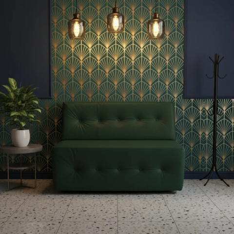 Sofá Booth Capri 1,20m Estofado Clean Classic Restaurante:verde
