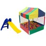 Kit Piscina de Bolinhas 1x1 + Escorregador Baby 2 Degraus Amarelo com Azul - 1