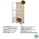 Ver imagem 3 de Cristaleira Adega 10 Nichos Led e Espelhos 186,5cm Mirage Cinamomo/off White