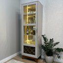 Ver imagem 4 de Cristaleira Adega 10 Nichos Led e Espelhos 186,5cm Mirage Cinamomo/off White