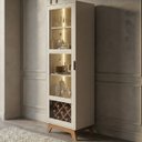 Ver imagem 1 de Cristaleira Adega 10 Nichos Led e Espelhos 186,5cm Mirage Cinamomo/off White