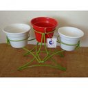 Ver imagem 2 de Suporte Ferro de Mesa 3 Vasos - Pequeno - Verde
