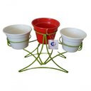 Ver imagem 1 de Suporte Ferro de Mesa 3 Vasos - Pequeno - Verde