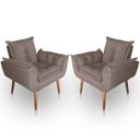 Ver imagem 1 de Kit 2 Poltronas Decorativa Paola Pes Palito Capuccino