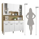 Ver imagem 4 de Armário de Cozinha Compacta 8 Portas 2 Gavetas Paris - Freijó/supremo