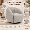Ver imagem 7 de Poltrona Giratória 360° Orgânica Bouclé Sala Recepção Nuvem:Bouclê/Cinza