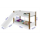 Ver imagem 1 de Beliche Infantil/Juvenil Valentina Branco/Mel com Pés de Madeira com Escorregador