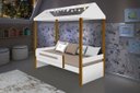 Ver imagem 3 de Cama Casa Sara Branco/Mel com Cordão de Luzes LED