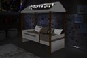 Ver imagem 2 de Cama Casa Sara Branco/Mel com Cordão de Luzes LED