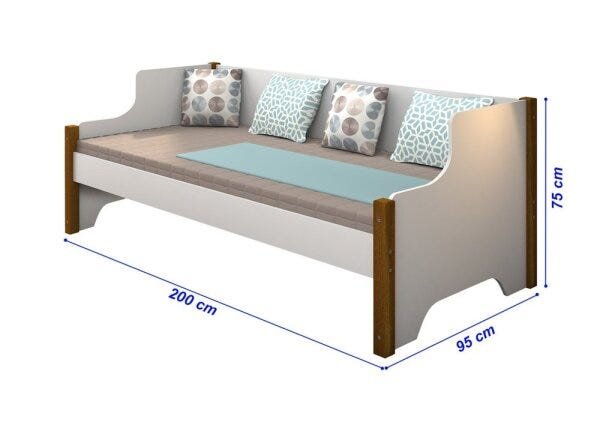 Cama Babá Gabi Branco/Mel com Cama Auxiliar - 1