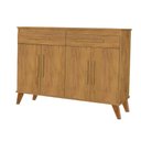 Ver imagem 1 de Aparador Canelato Moderno 4 Portas 2 Gavetas 137cm Amadeirado