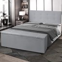 Ver imagem 2 de Kit Cabeceira Painel e Calçadeira Baú Queen 1,60m Berlim Material Sintético Cinza Sky Mobile
