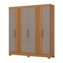 Ver imagem 3 de Guarda Roupa Casal 6 Portas 3 Gavetas Francês Marrom/Cinamomo/Avelã