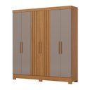 Ver imagem 5 de Guarda Roupa Casal 6 Portas 3 Gavetas Francês Marrom/Cinamomo/Avelã