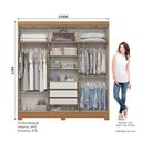 Ver imagem 4 de Guarda Roupa Casal 6 Portas 3 Gavetas Francês Marrom/Cinamomo/Avelã