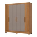 Ver imagem 6 de Guarda Roupa Casal 6 Portas 3 Gavetas Francês Marrom/Cinamomo/Avelã