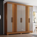 Ver imagem 1 de Guarda Roupa Casal 6 Portas 3 Gavetas Francês Marrom/Cinamomo/Avelã