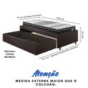 Ver imagem 5 de Base Box Cama Solteiro Sapateira Courino Linho Marrom e Colchão Gransleep Ecoflex 88x188