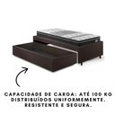 Ver imagem 2 de Base Box Cama Solteiro Sapateira Courino Linho Marrom e Colchão Gransleep Ecoflex 88x188